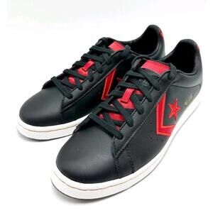Converse Pro Leather Low Top Black Red Sneakers sz 6 Men 4.5